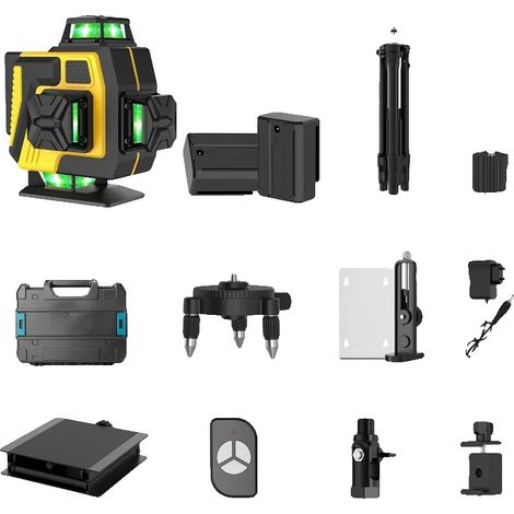 Niveau Laser, 16 Lignes, Auto-Nivelant, 16 lignes+trépied (1/2)
