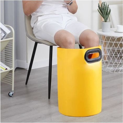 Bassin de bain de pieds pliant - Jaune - 21L - PVC - Portable (1/4)