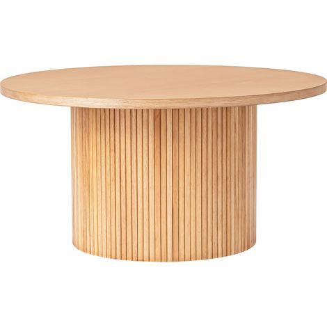 Table basse ronde en bois massif (1/5)