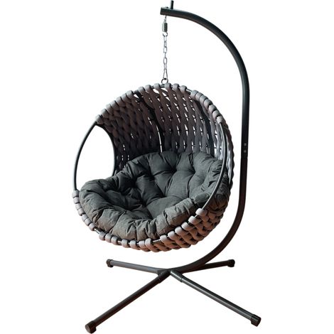 Poltrona Sospesa ITACA da Giardino con Cuscino Impermeabile, Struttura in Acciaio Zincato e Design Moderno Outdoor (1/3)
