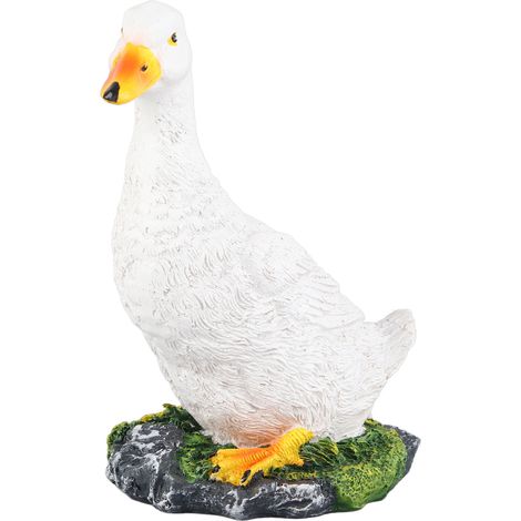 Weiße Entenstatue für Garten, Landschaftsdekoration und Hof