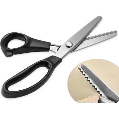 Professional Stainless Steel Zigzag Fabric Scissors - Extended Blade for Precise Cuts - Ergonomic Grip for Kids and Adults (1/5)