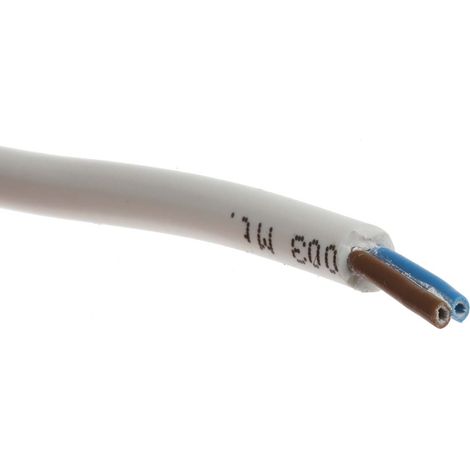 Câble d'alimentation RS PRO 2x0,5 mm², gaine PVC Blanc, 100 ( Prix pour Bobine de 100 Mètres ) (1/3)