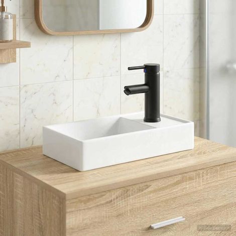 Lavabo de baño Negro Mate 40,5 x 22,5 x 11,5 cm Metal