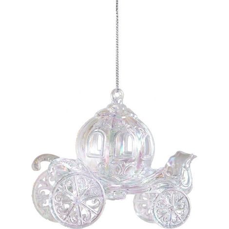 Décoration en acrylique transparent pailleté en forme de carrosse citrouille, 10 cm (4 po) (couleurs arc-en-ciel, 1 paquet) (1/4)