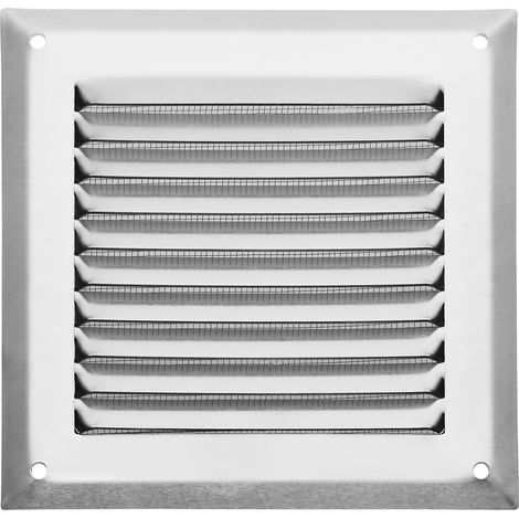 SOTECH Lüftungsgitter aufschraubbar mit Insektenschutz Aluminium 140x140 mm Edelstahloptik