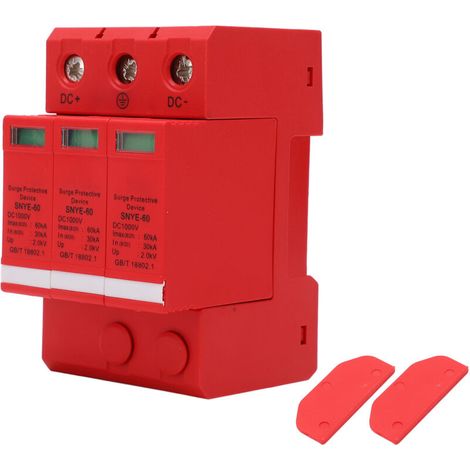 Dispositif de protection contre les surtensions, disjoncteur photovoltaïque, protection DC1000V 60KA, boîtier de distribution, alimentation orange-rouge triphasée (1/5)