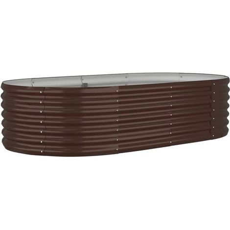 potager surélevé en acier galvanisé brun (1/5)
