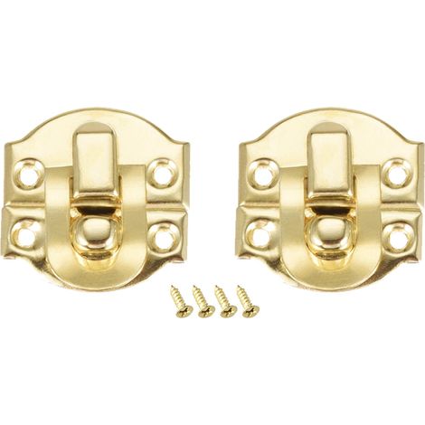 2PCS 21 x 20mm Rétro Boîte Loquet pour Boîte à outils Valise Doré (1/5)