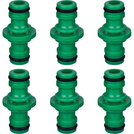 Ahlsen Pieza de conector de tubo con doble rosca exterior para conectar mangueras de jardín (verde) (1/4)