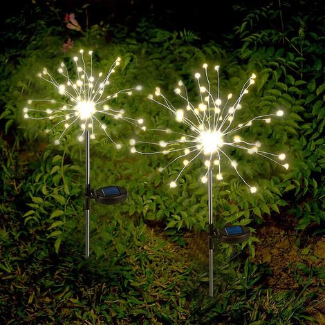 Solar garden lights, set of 2, 60 lights each, for outdoor garden decoration (warm light) (1/5)