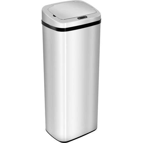 Mülleimer Automatik Mit Sensor Abfalleimer Küche Edelstahl 50/68L Silber (50L)