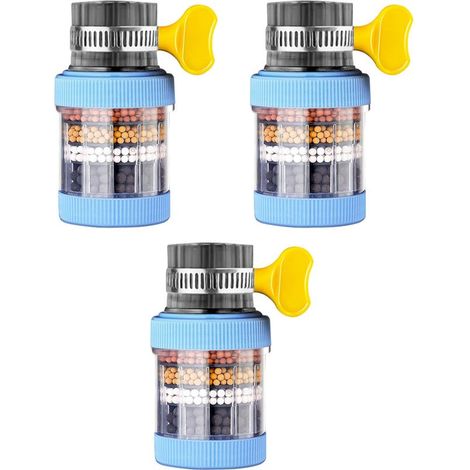 Filtre à eau pour évier (lot de 3), filtre à eau pour robinet, cartouches de rechange pour évier, bleu (1/5)