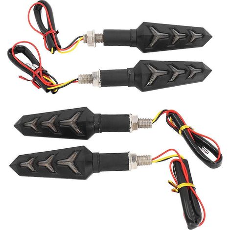 4er-Set Motorrad-Blinker in Y-Form mit LED-Beleuchtung, zweifarbig, IP66 wasserdicht, universell