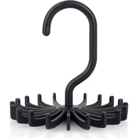 Porte-cravates rotatif réglable, 20 crochets, porte-écharpe, ceinture de cou, organisateur