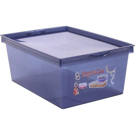 Boîte Crystaline 6l Bleue Rangement Transparent Empilable - Eda