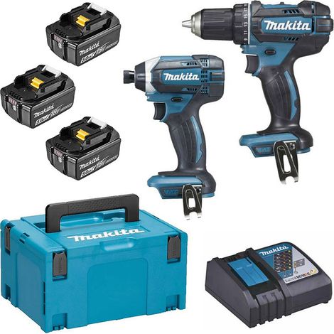 2er-Set MAKITA 18V Bohrschraubendreher Ø 13 mm DDF482 + Schlagschrauber 165 Nm DTD152 - DLX2127TJ1