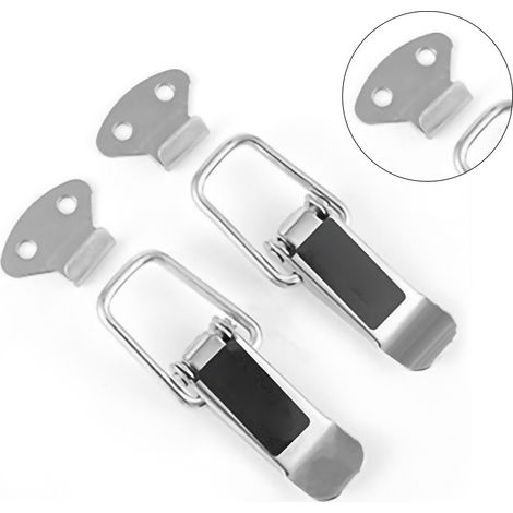 Kit Fixation Rapide Coffre Hayon Pare-Chocs pour Voiture Camion, Crochets Loqueteaux Vis Argentées Accessoires Extérieurs Auto, Lot de 2 (1/5)