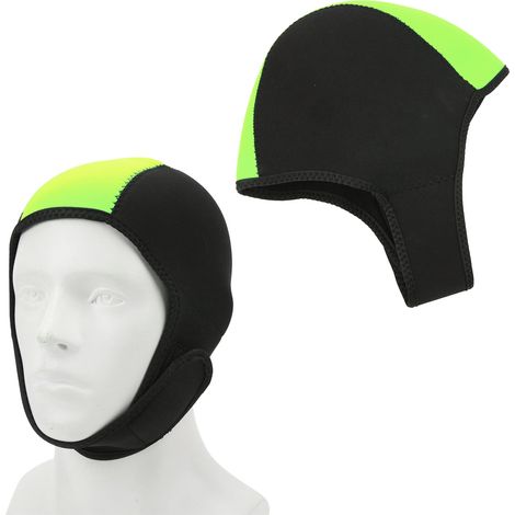 Thermische Sturmhaube für Neoprenanzüge, UV-Sonnenschutz, schnelltrocknend, für Damen und Herren, schwarz und grün. (1/4)