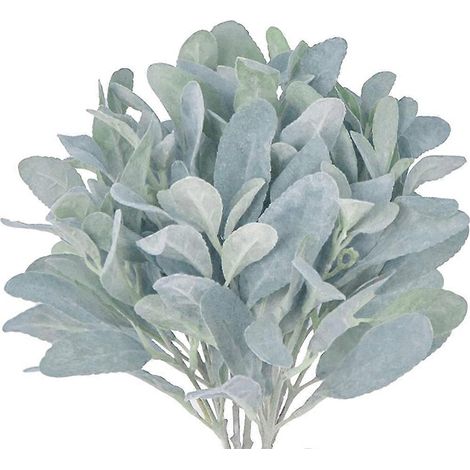 Faux Lambs Ear Stems 5Pcs Artificial Greenery for Home DIY Craft-- (1/5)