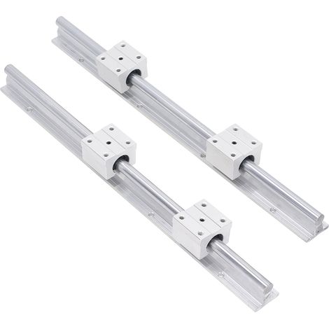 Lot de 2 rails et 4 chariots linéaires SBR12 400 acier alliage précision micrométrique pour machine CNC industrielle (1/5)