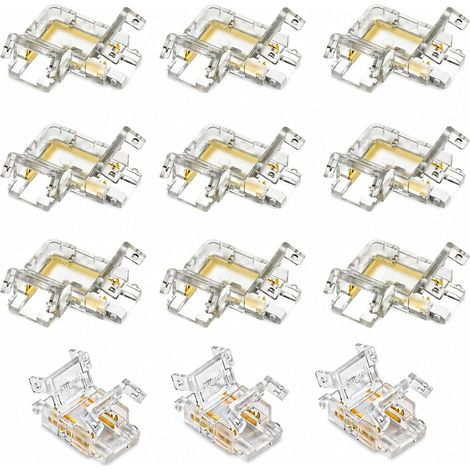LED Connector, LED Strip Connector, COB Kit 2 Pin 8mm Seamless Reusable Transparent for Kitchen and Stairs (1/5)