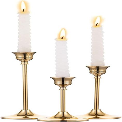 Stycken Guld Mässing Ljusstakar, Ljushållare i Metallmaterial, Vintage och Moderna Dekorativa Ljusstakar (1/5)