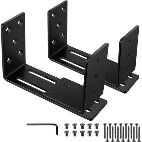 Lot de 2 Barricade Supports, Support en U Ajustable, Support pour Verrou de Sécurité de Porte, Convient pour les Verrous de Porte Renforcés, Portes Pivotantes Intérieures et Extérieures (1/5)