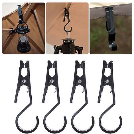 4 Pices/ensemble Extrieur Auvent Tissu Pince Crochet Support Portable Multifonctionnel Outil Tente Chevilles Camping Accessoires Livraison Directe