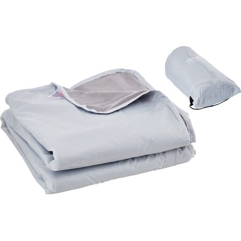 Couverture de Camping de Stade, 2x1,5 m, Polaire Polyester Chaud Imperméable PU1500 Coupe-vent Ignifuge, pour Extérieur, Pique-niques, Randonnée, Événements Sportifs, en Plein Air, Gris Clair (1/5)