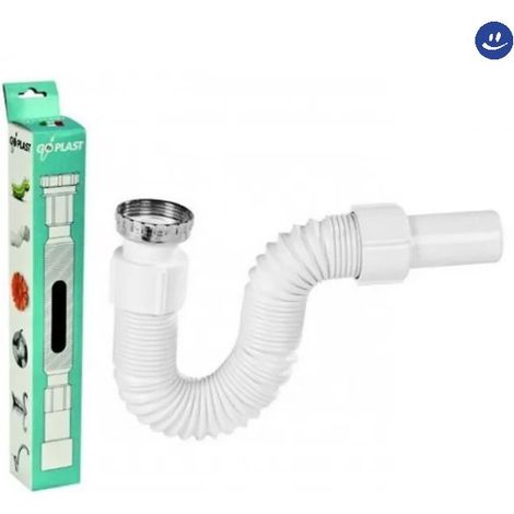 Sifone scarico in polipropilene pp spiralato acciaio estensibile ed comprimibile per lavabo/bidet e cucina 11/2"ø40 (1/5)