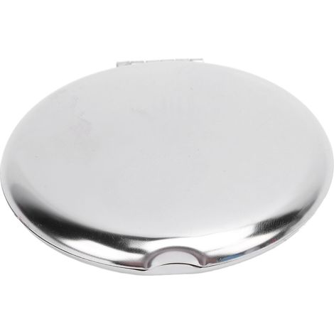 Miroir de poche portable en acier inoxydable, compact et résistant aux chutes, double face, rond, 65 mm, pour femmes. (1/5)