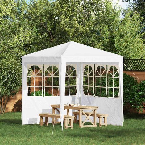 vidaXL Parete per tenda da festa 2 pcs 200 x 195 cm Bianco
