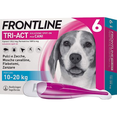 ANTIPARASSITARIO 'FRONTLINE TRI-ACT' cani 10/20 kg - 6 pipette ml 2 - FRONTLINE