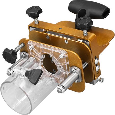 Gabarit à mortaiser 2 en 1 en acier inoxydable, largeur et profondeur de rainure réglables, positionneur de rainure pour défonceuse à bois (1/5)