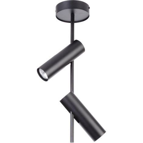 Faretto soffitto/parete tondo doppio nero braccio 2xGU10 Leda