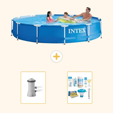 Intex Piscine Tubulaire Ronde - 366x76 cm - 3-pièces  S21341 (1/3)