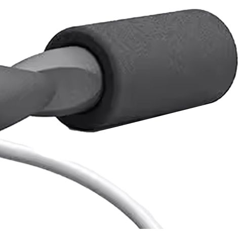 Corde à sauter sans fil de 6,5 cm avec balle lestée, double couche, silencieuse, idéale pour les sports d'intérieur, noire. (1/4)