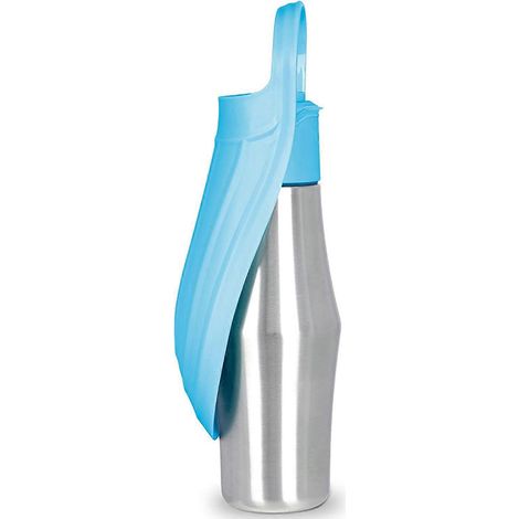 Gourde portable pour chien - Distributeur d'eau pour chien - Gourde de voyage pliable en acier inoxydable - Accessoires pour chiens (1/4)