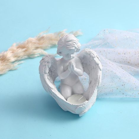 mignon Ange Chandelier Bureau Rsine Artisanat Dcoration Entre Bougie Tasse Ornement Rsine Sculpture Ange Statue (1/4)