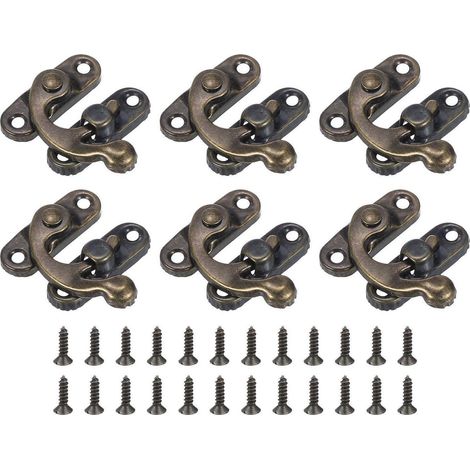 6er Set Antike Vorhängeschloss Spannverschluss 27x32mm Bronze für Schmuckschatullen