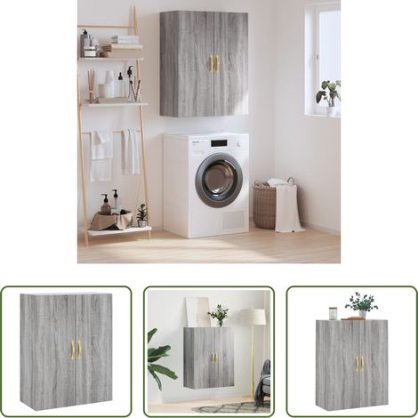Holzschrank - Wandschrank Grau Sonoma 69,5x34x90 cm (1/5)