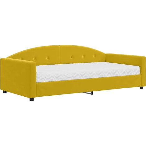 Maison Exclusive - Divano Letto con Materasso Giallo 100x200 cm in Velluto