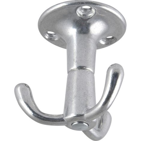 Grimme Kleiderhaken dreifach Drehhaken Pegasi ø 51mm, Höhe 53mm - Garderobenhaken drehbar, Aluminium poliert