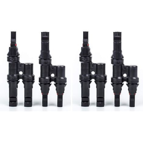 Set mit 2 Paaren Y-förmiger Solarverteiler – 2-Wege-Verteiler – Für PV-Steckdosen – Photovoltaik-Solarmodule – 1500 V – Solarkabelkupplung (1/5)