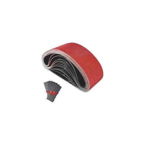 Bande Abrasive 75 x 457 mm Bande de Ponceuse - Ensemble de Bandes Abrasives Mixte, avec caractéristiques : 10PIÈCES, Bande Abrasive, 457MM (1/5)