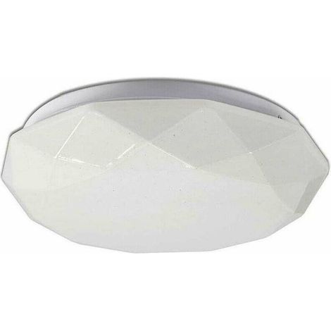 TrAdE Shop Traesio - Plafoniera Led 18w Con Scocca Lavorata Punti Trasparenti Luce 4000k 3000k C-02 - -Bianco Naturale - (1/2)