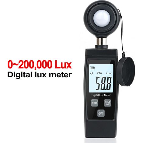 Luxmètre portatif pour la surveillance de l'intensité ambiante, plage de photomètre numérique jusqu'à 200 000 capteurs d'éclairement photo avec maintien des données MAX/MIN, culture de plantes LED. (1/5)