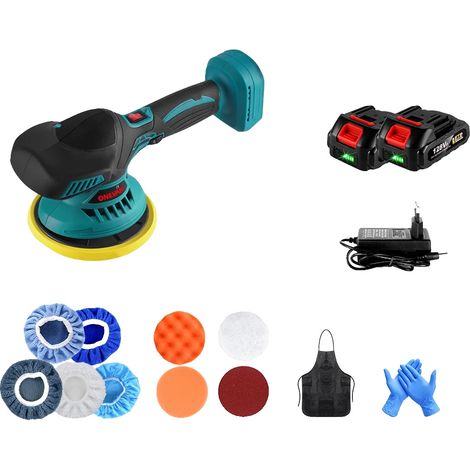 Pulidora de coches inalámbrica, velocidad ajustable, 2 juegos de baterías. (1/2)