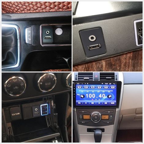 Lot de 4 adaptateurs USB et AUX pour Toyota Camry, VIGO – Câble de conversion audio et charge – Connexion pour autoradio et smartphone (1/5)